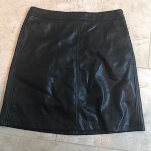 Black leather skirt